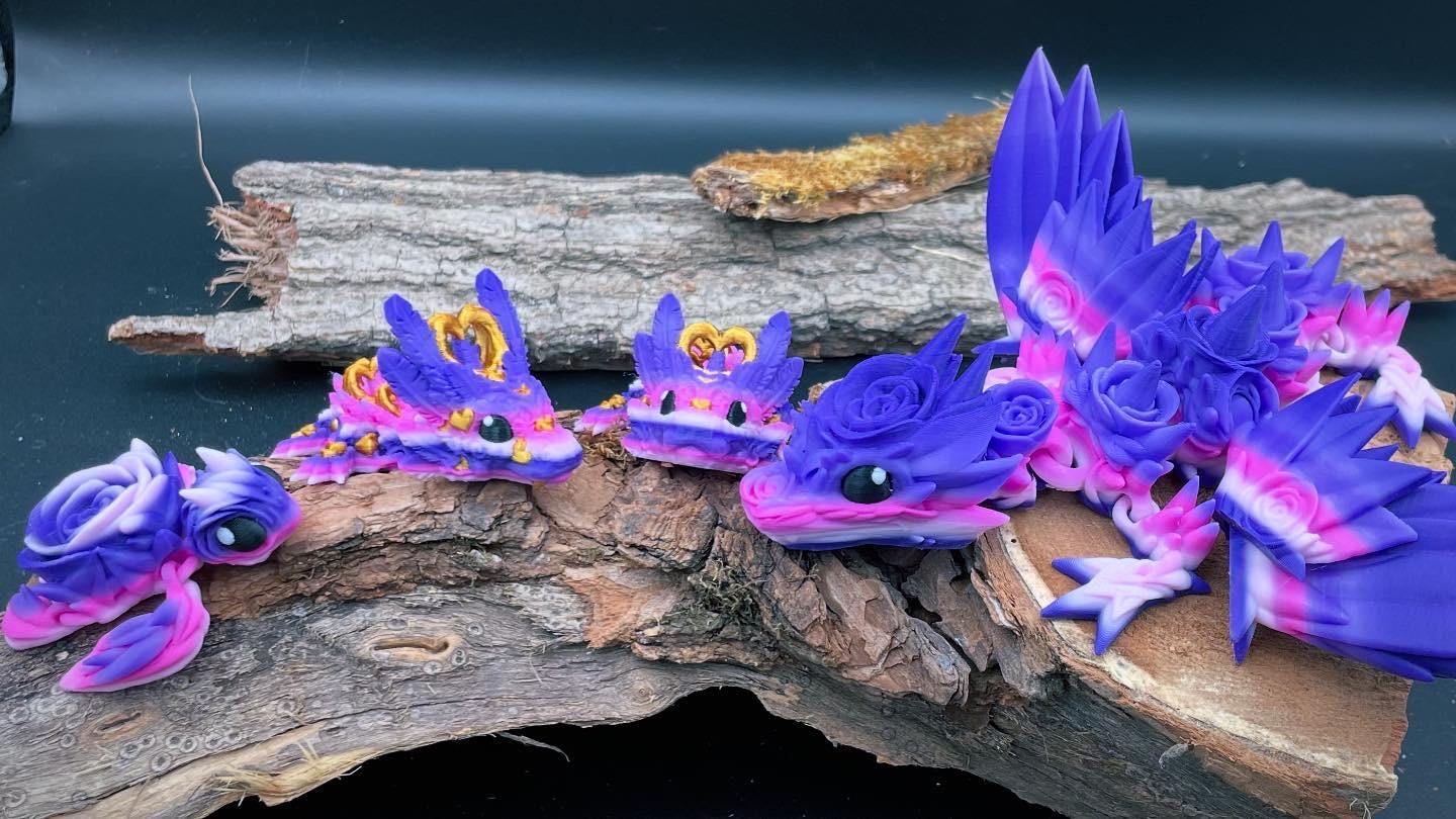 Herz Drachen, Schildkröte | Flexi 3D Druck