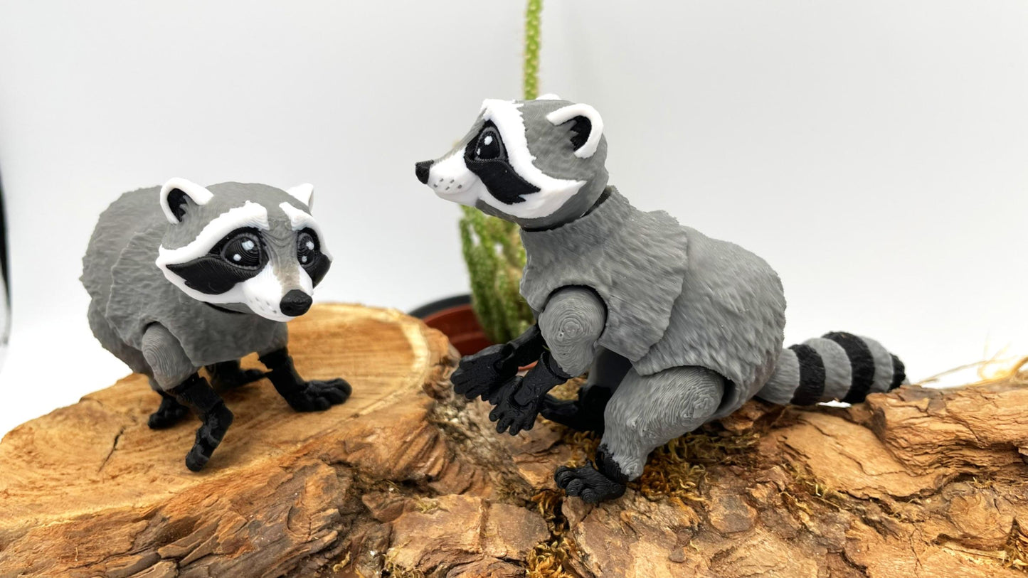 Flexi Waschbär – Bewegliche 3D-gedruckte Figur | Dekoration & Sammlerstück
