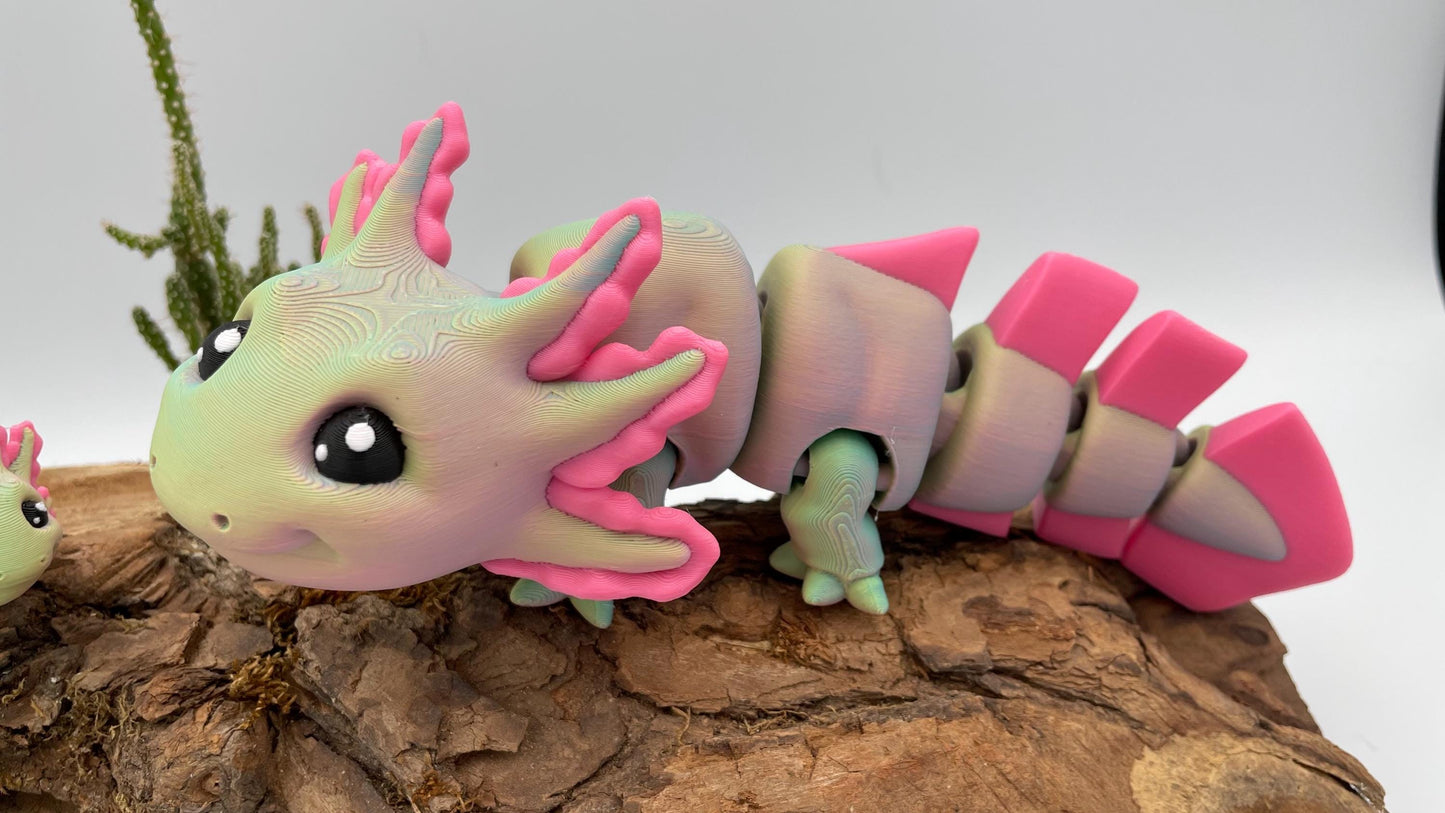Axolotl | Flexi 3D Druck | opt. Nachtleuchtend