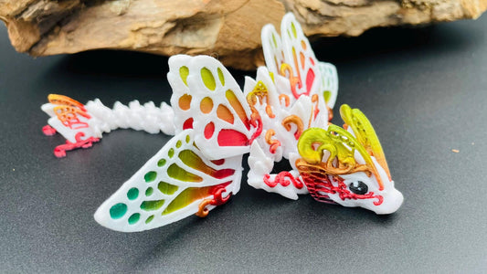 Baby Butterfly Dragon mit Monarch Flügel – Beweglicher 3D-gedruckter Drache