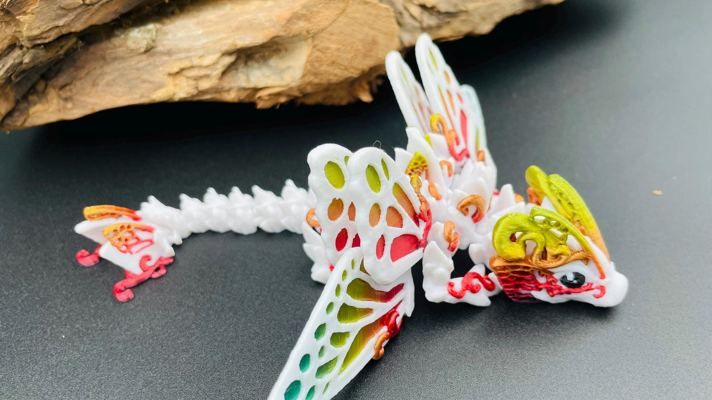 Baby Butterfly Dragon mit Monarch Flügel – Beweglicher 3D-gedruckter Drache