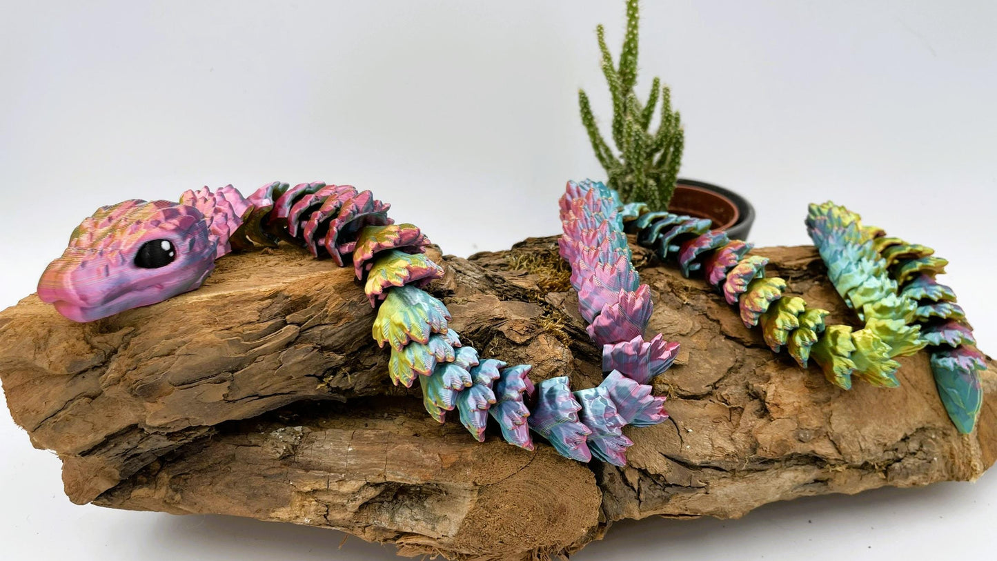 Mystische Edelstein-Schlange – Beweglich & Detailreich | Kristall Schlange | Nachtleuchted