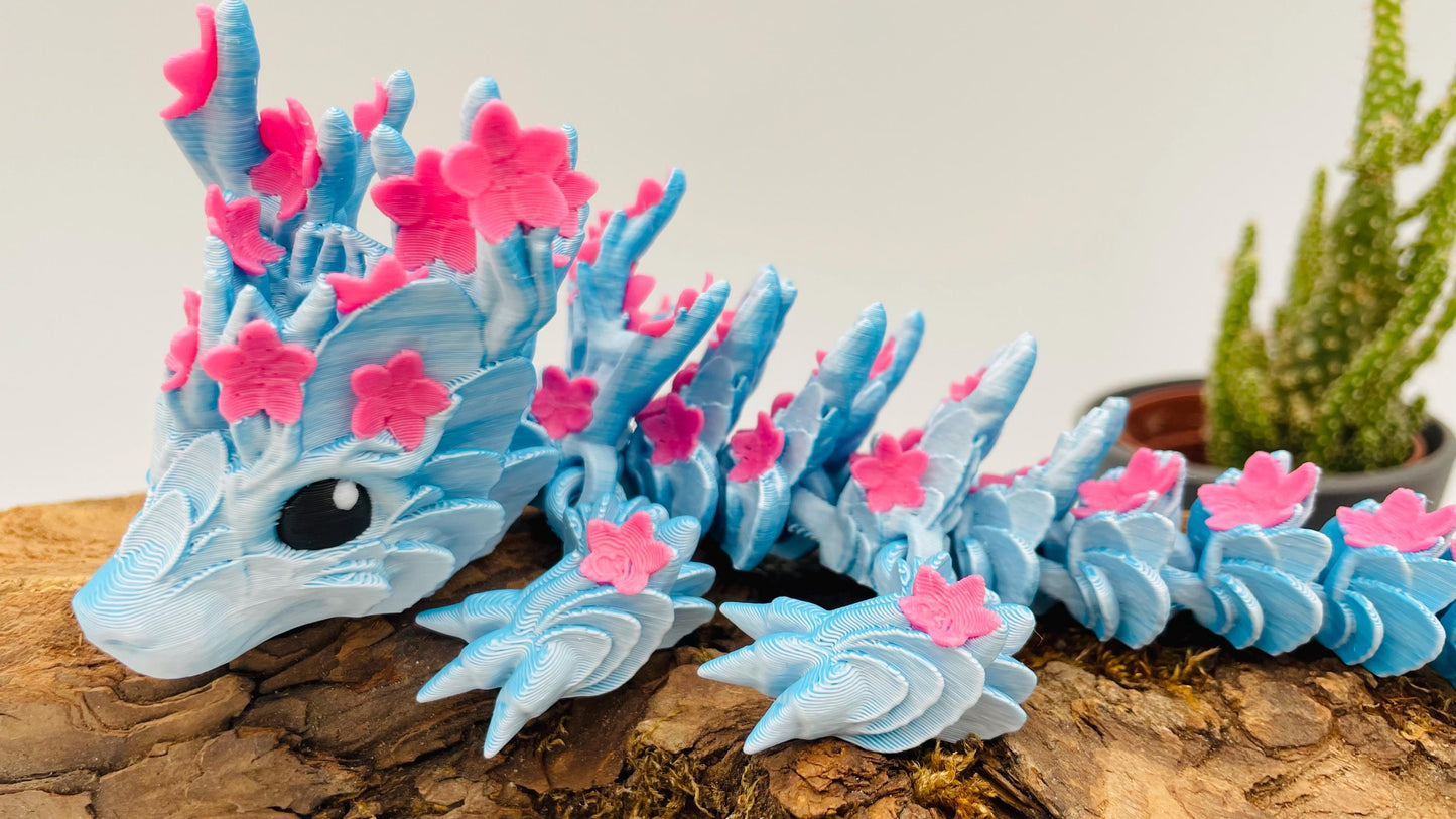 Baby Kirschblüten Drache - Cherry Blossom Dragon– Beweglicher 3D-gedruckter Drache
