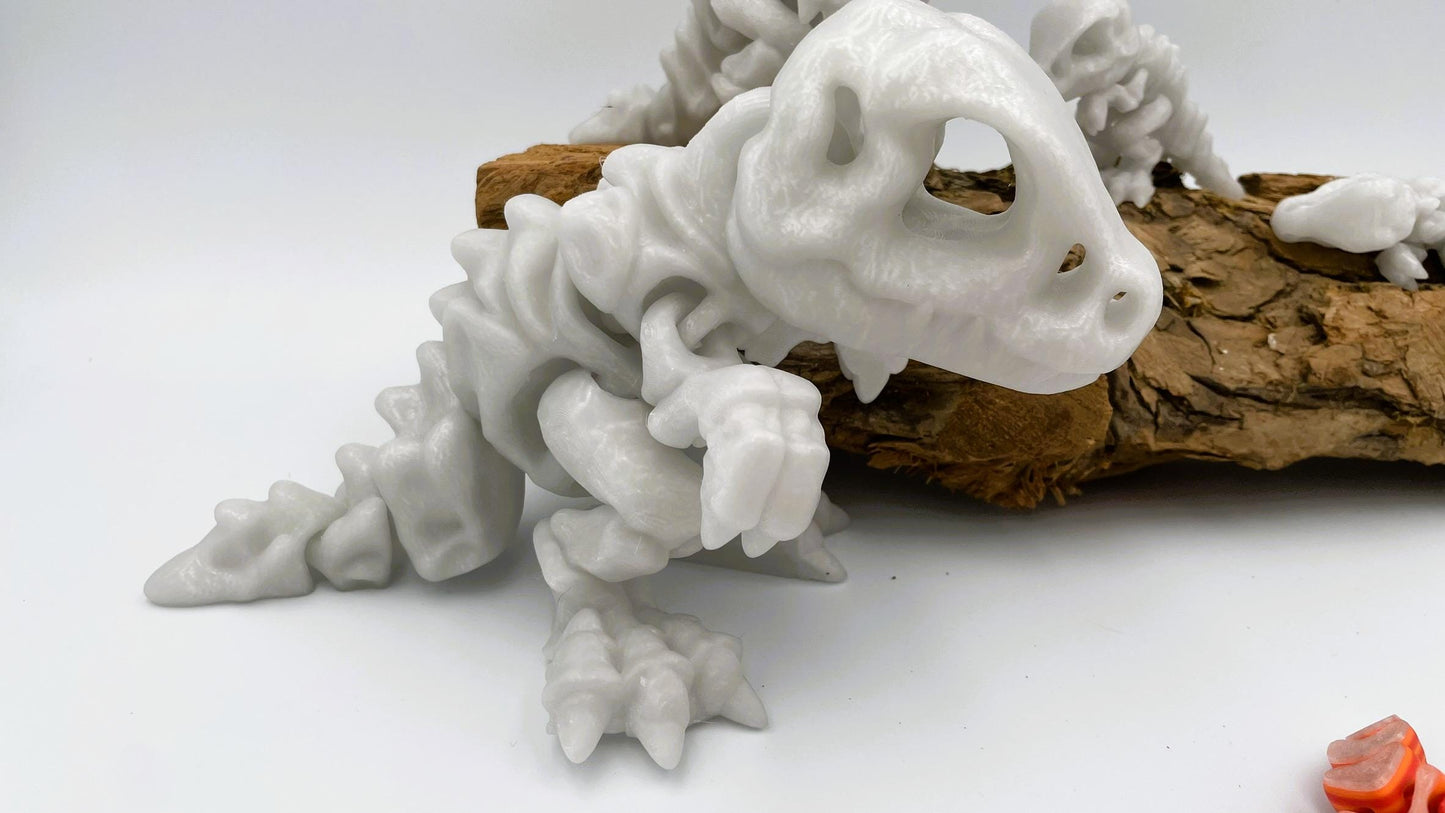 Mini-Dinosaurier-Skelett – 3D-gedruckt | Beweglich | Optional nachtleuchtend