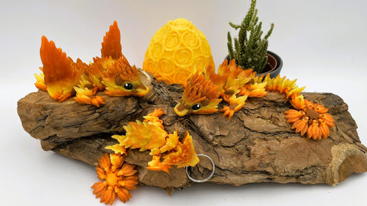 Baby Sonnenblumen Drache – Beweglicher 3D-Druck | Flexi Fidget