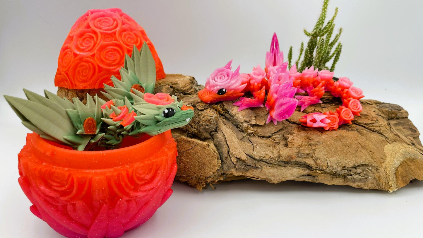 Baby Rosen Drache – Beweglicher 3D-Druck | Flexi Fidget Dekoration