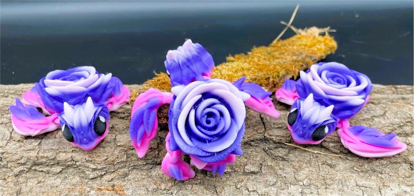 Baby Rosen Schildkröte – Beweglicher 3D-Druck | Flexi Fidget