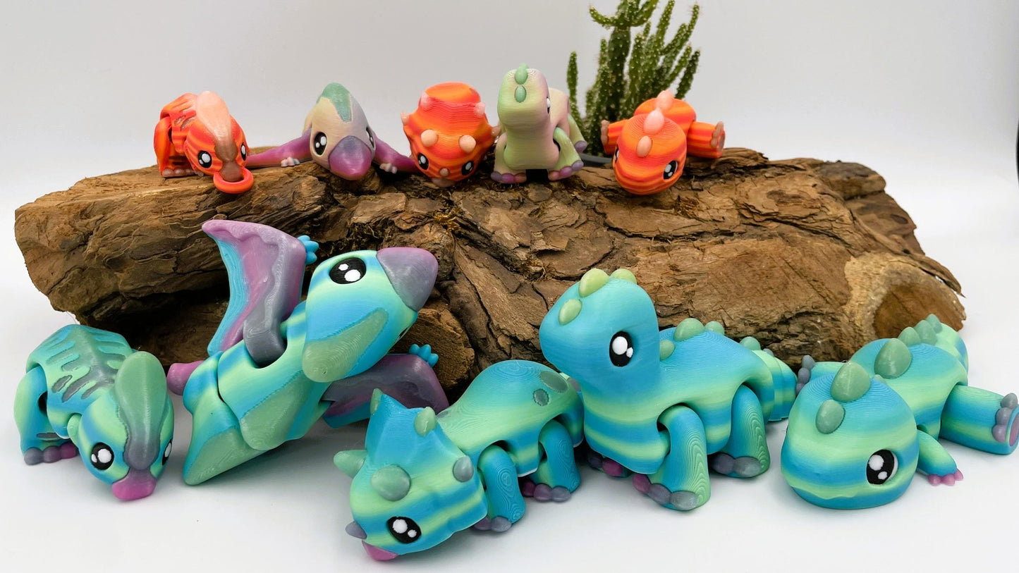 Leuchtende bewegliche Dinosaurier & Vulkan Zen Garten – 3D Druck