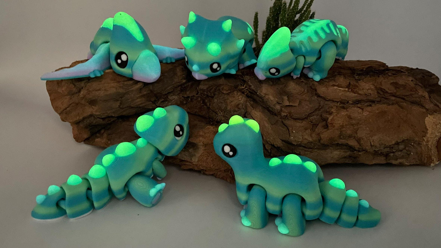 Leuchtende bewegliche Dinosaurier & Vulkan Zen Garten – 3D Druck