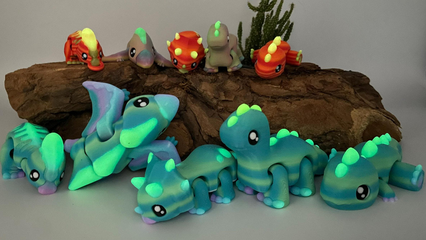 Leuchtende bewegliche Dinosaurier & Vulkan Zen Garten – 3D Druck