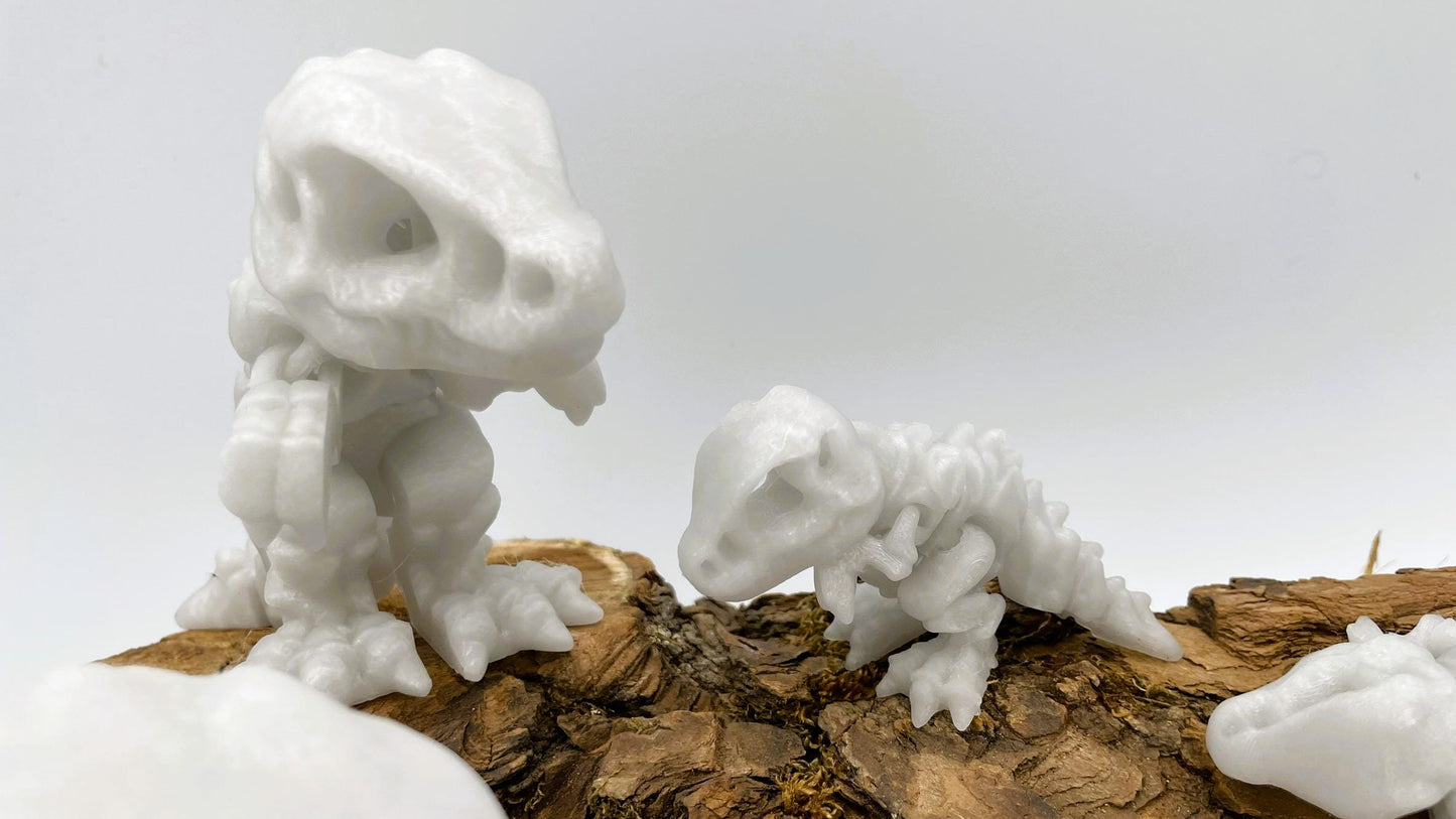 Mini-Dinosaurier-Skelett – 3D-gedruckt | Beweglich | Optional nachtleuchtend