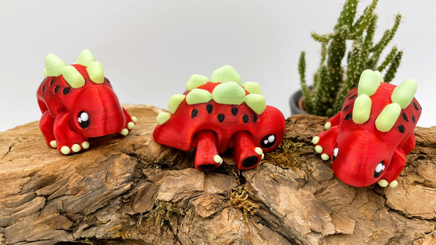 Süßer Baby-Stegosaurus aus dem 3D-Drucker – flexibel - Wassermelone