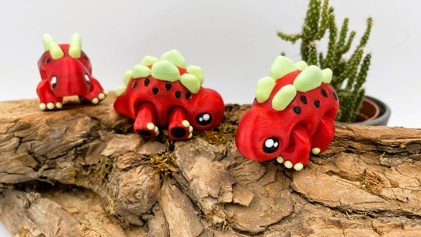 Süßer Baby-Stegosaurus aus dem 3D-Drucker – flexibel - Wassermelone