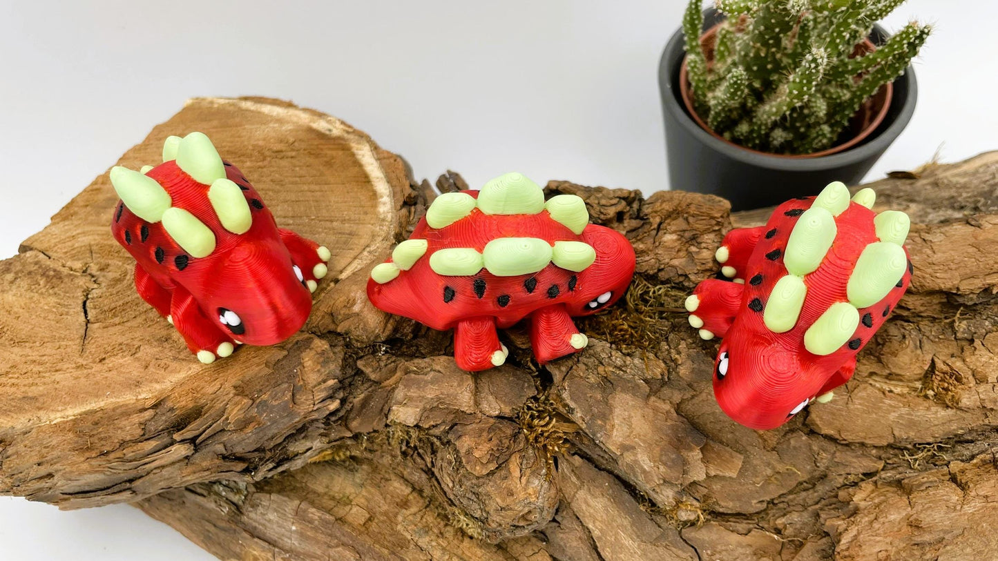 Süßer Baby-Stegosaurus aus dem 3D-Drucker – flexibel - Wassermelone