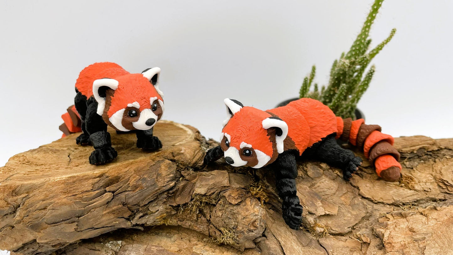 3D-gedruckter beweglicher Roter Panda – Flexibles Deko-Highlight oder Geschenkidee