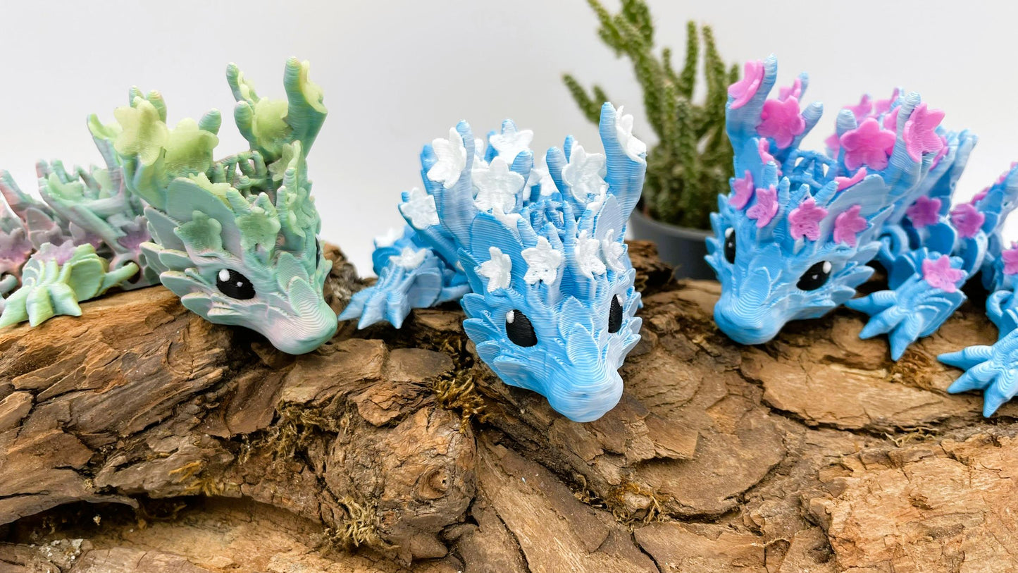 Baby Kirschblüten Drache - Cherry Blossom Dragon– Beweglicher 3D-gedruckter Drache