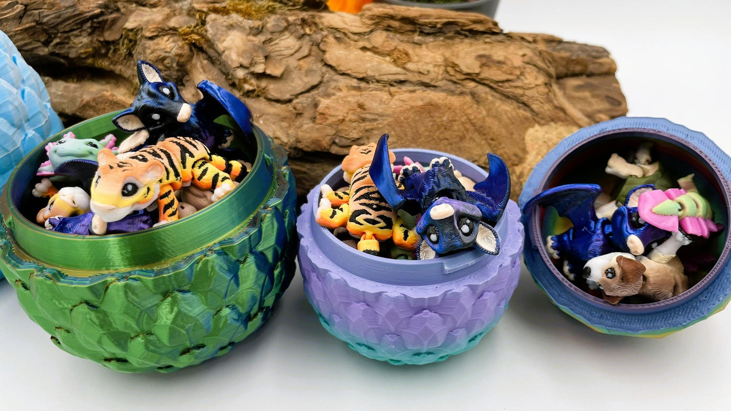 5 bewegliche 3D-gedruckte Mini-Tierchen ("Yordelz" 3,5–6,5 cm) – Wähle dein Set oder lass dich überraschen! Stressbälle Fidget Mini Figuren
