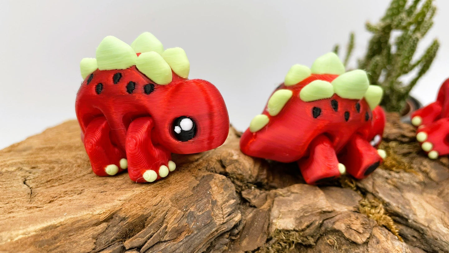 Süßer Baby-Stegosaurus aus dem 3D-Drucker – flexibel - Wassermelone