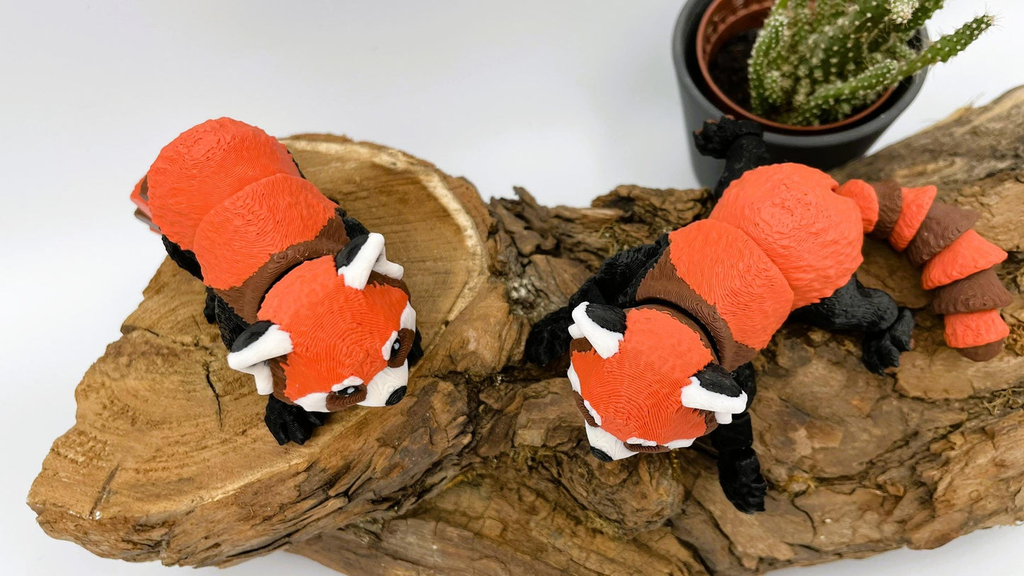 3D-gedruckter beweglicher Roter Panda – Flexibles Deko-Highlight oder Geschenkidee