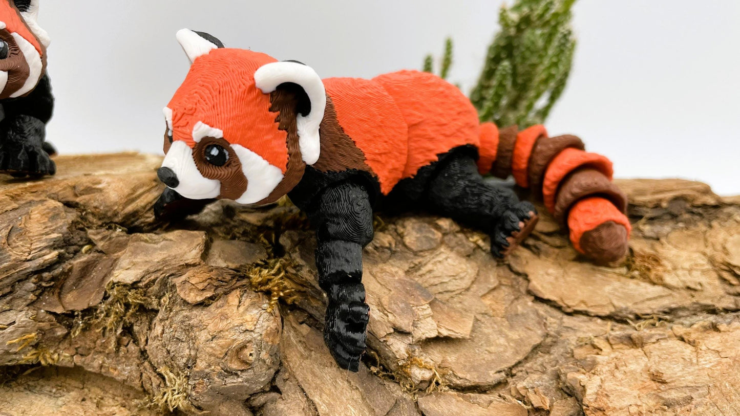 3D-gedruckter beweglicher Roter Panda – Flexibles Deko-Highlight oder Geschenkidee