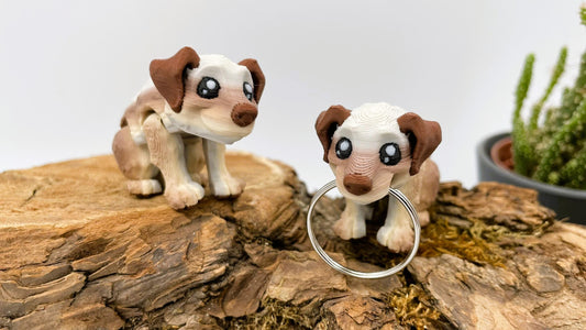 3D-gedruckter Flexi Hund – Beweglich & niedlich | Optional als Schlüsselanhänger erhältlich!
