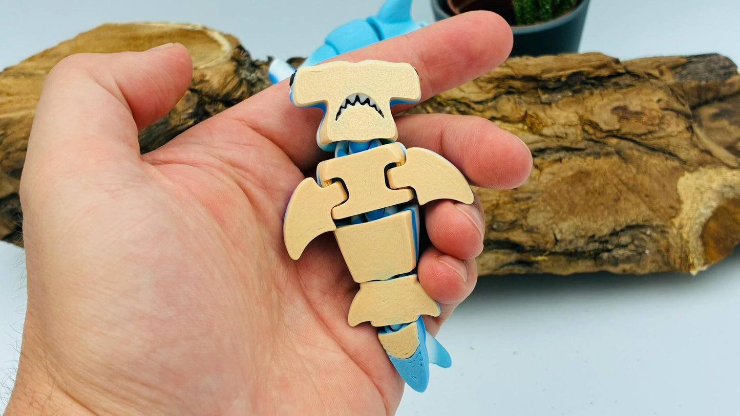 beweglicher Hammerhai Fisch | 3D Druck Fidget Flexi