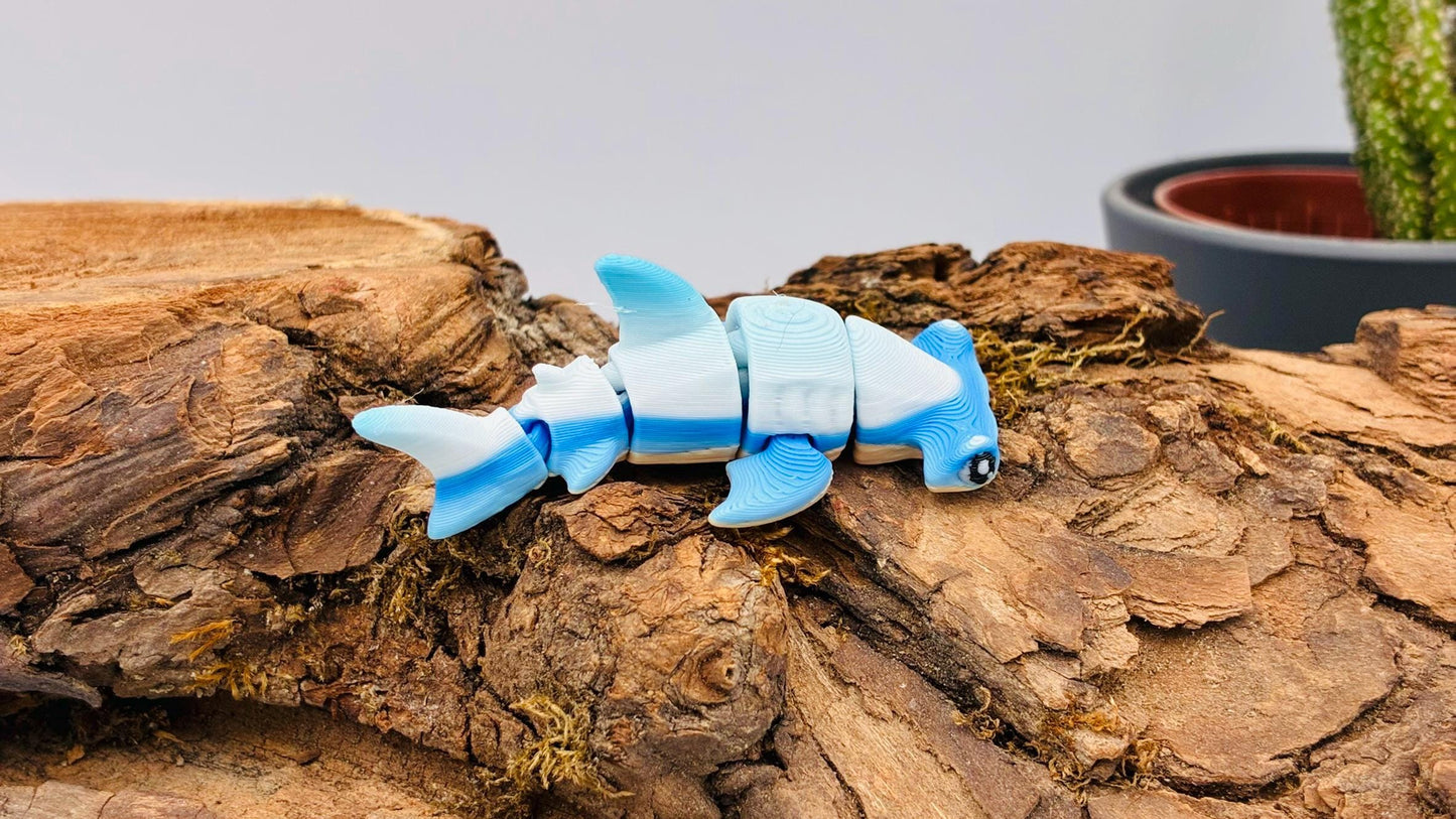 beweglicher Hammerhai Fisch | 3D Druck Fidget Flexi