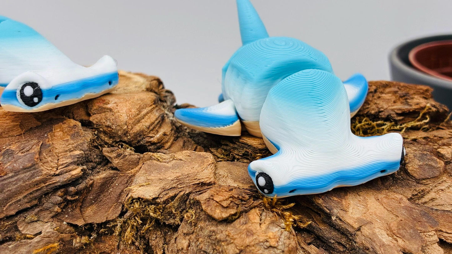beweglicher Hammerhai Fisch | 3D Druck Fidget Flexi
