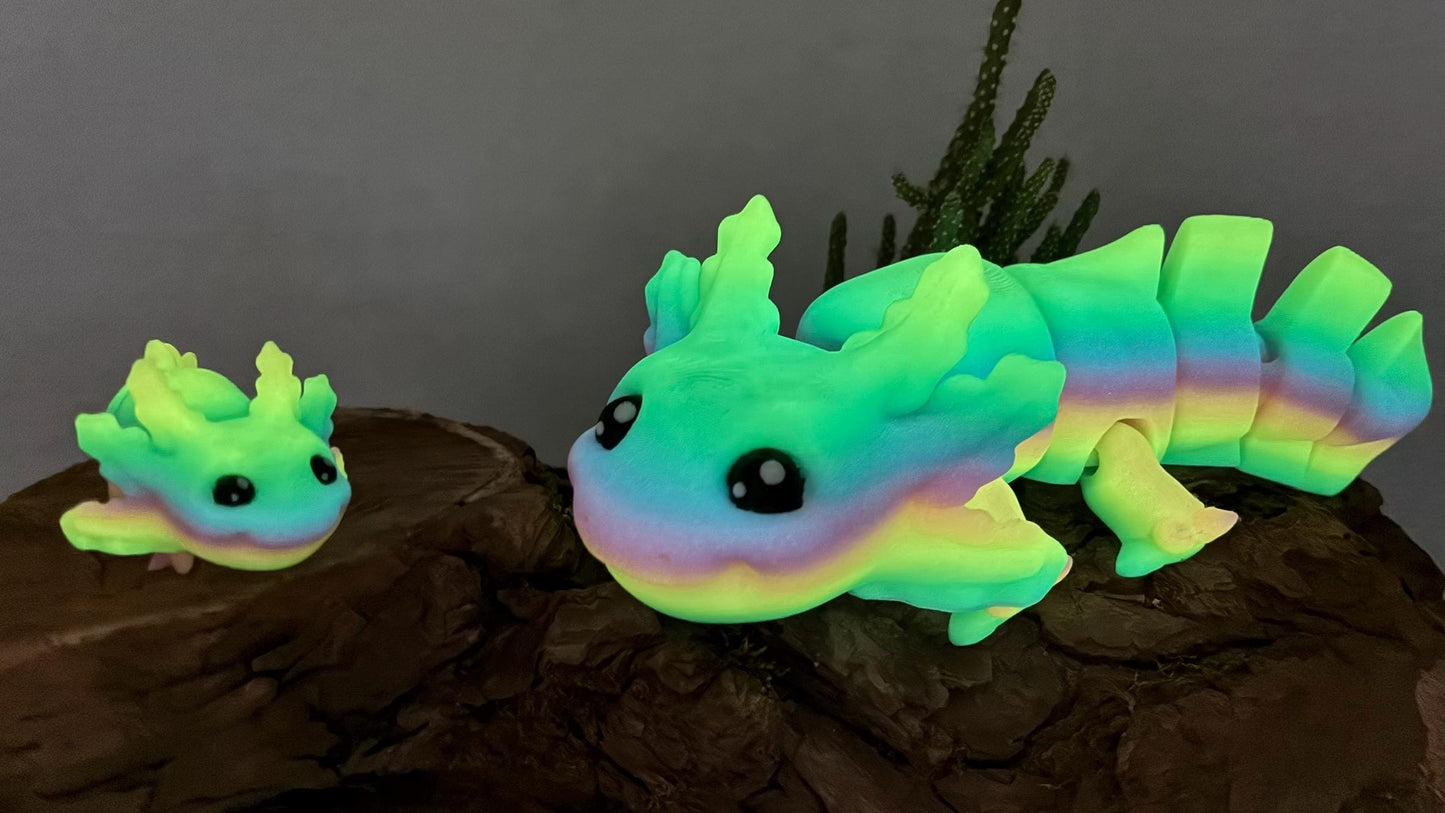 Axolotl | Flexi 3D Druck | opt. Nachtleuchtend