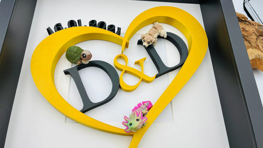 3D Herz mit Namen & Datum – Personalisiertes Hochzeitsgeschenk, Jahrestagsgeschenk, Wandbild, liebevolle Erinnerung