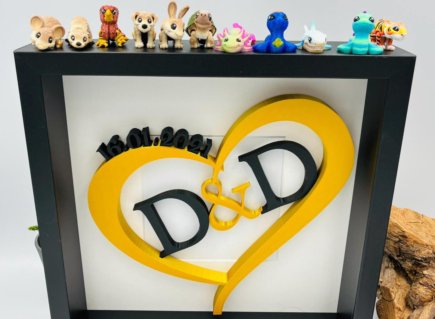3D Herz mit Namen & Datum – Personalisiertes Hochzeitsgeschenk, Jahrestagsgeschenk, Wandbild, liebevolle Erinnerung