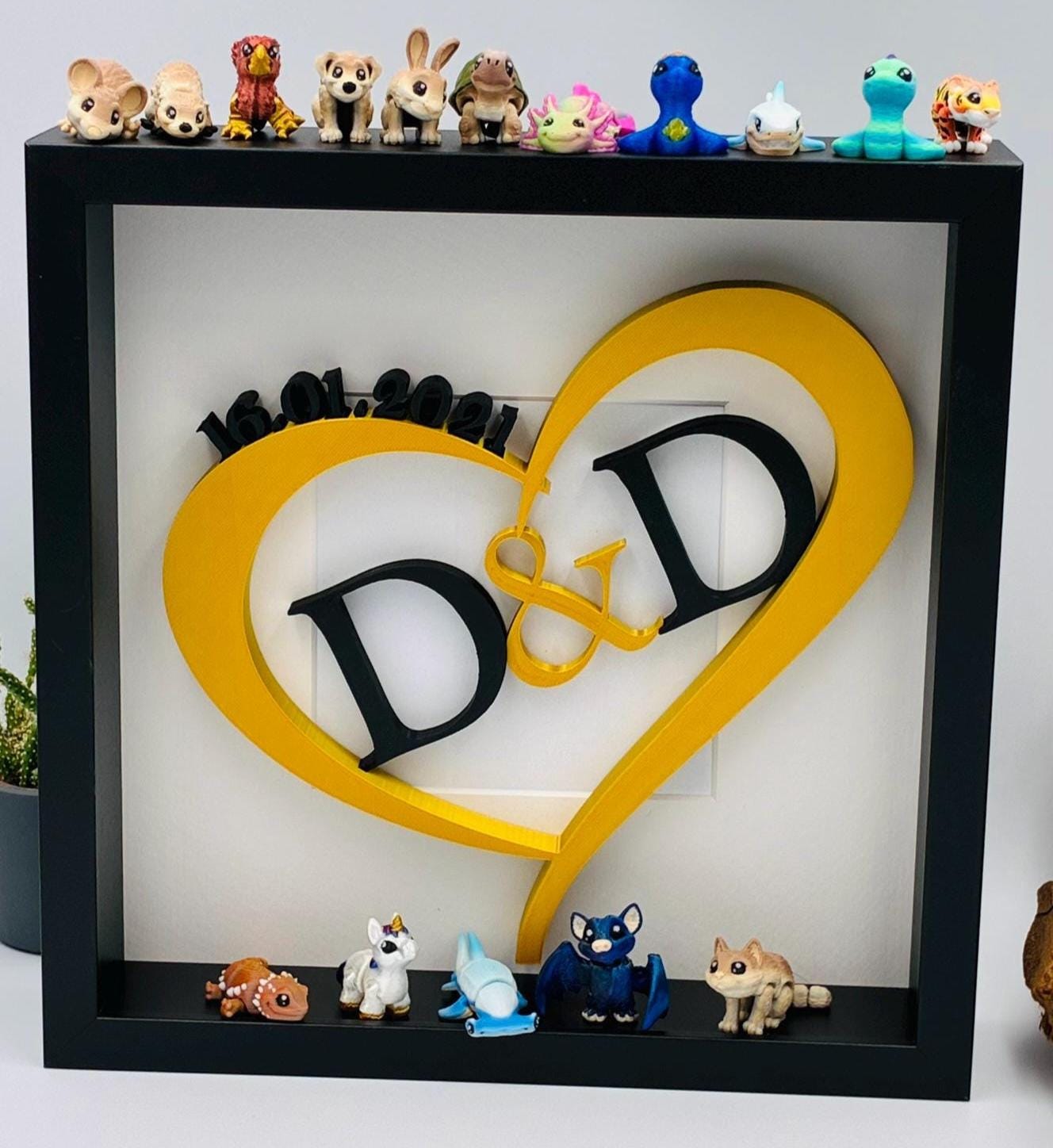 3D Herz mit Namen & Datum – Personalisiertes Hochzeitsgeschenk, Jahrestagsgeschenk, Wandbild, liebevolle Erinnerung
