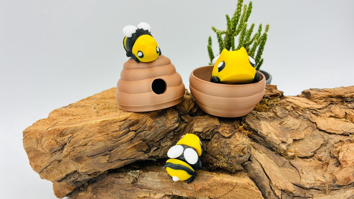 Mini 3D-gedruckte bewegliche Biene – Hummel flexi beweglich
