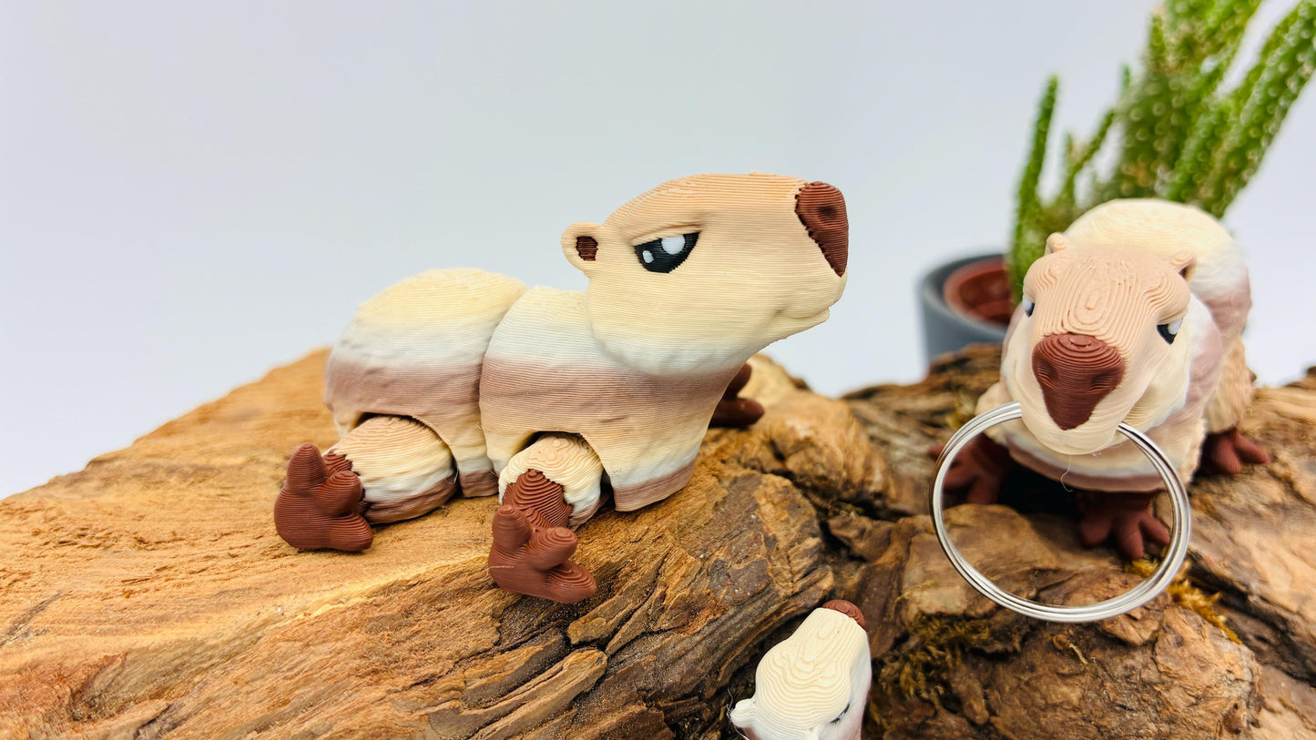 Niedliches 3D-gedrucktes Capybara – Optional als Schlüsselanhänger – In verschiedenen Größen