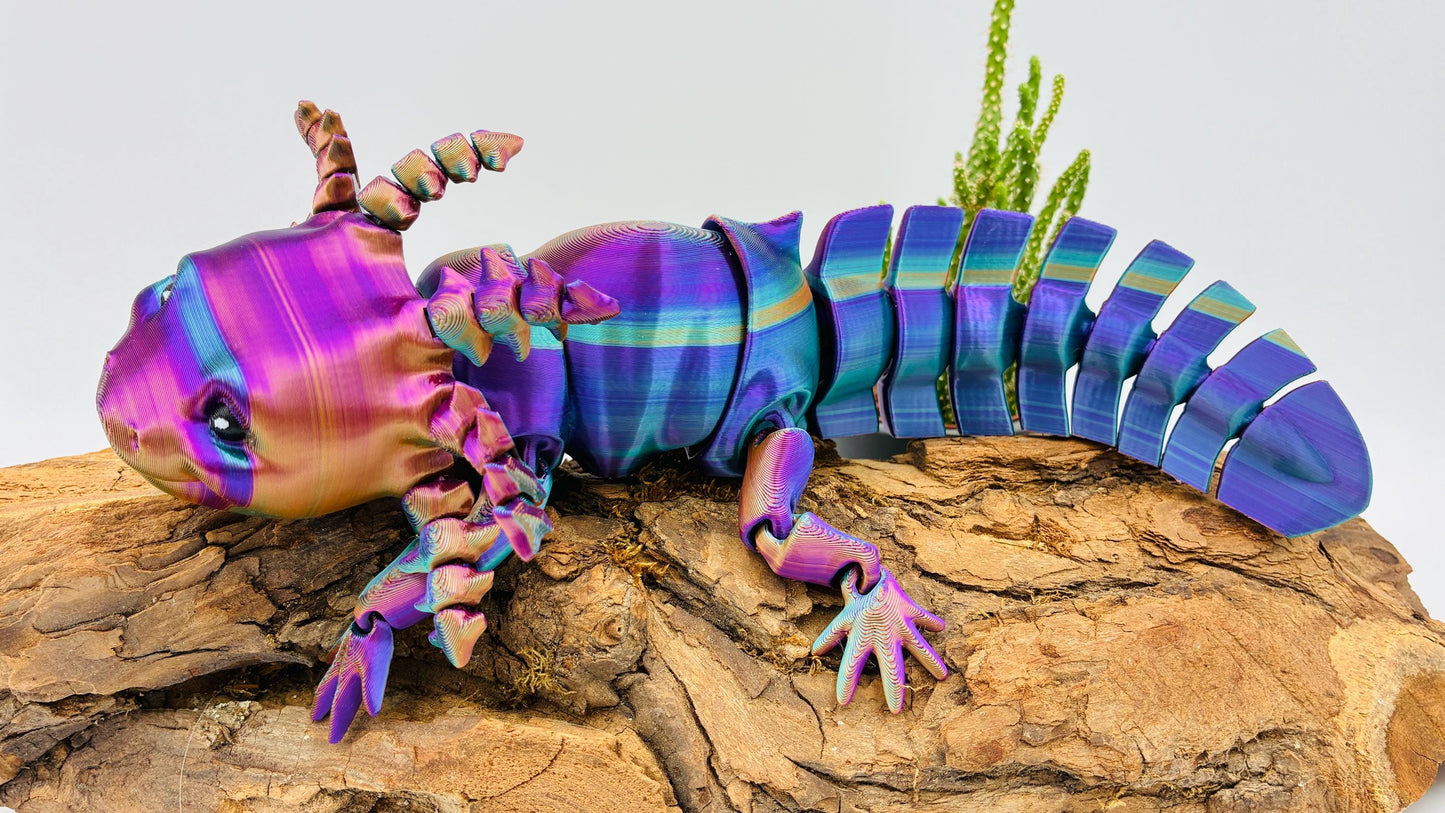 3D gedrucktes bewegliches Axolotl – Gelenkfigur / Flexi Toy – PLA Tierfigur – Geschenk & Aquarium-Deko