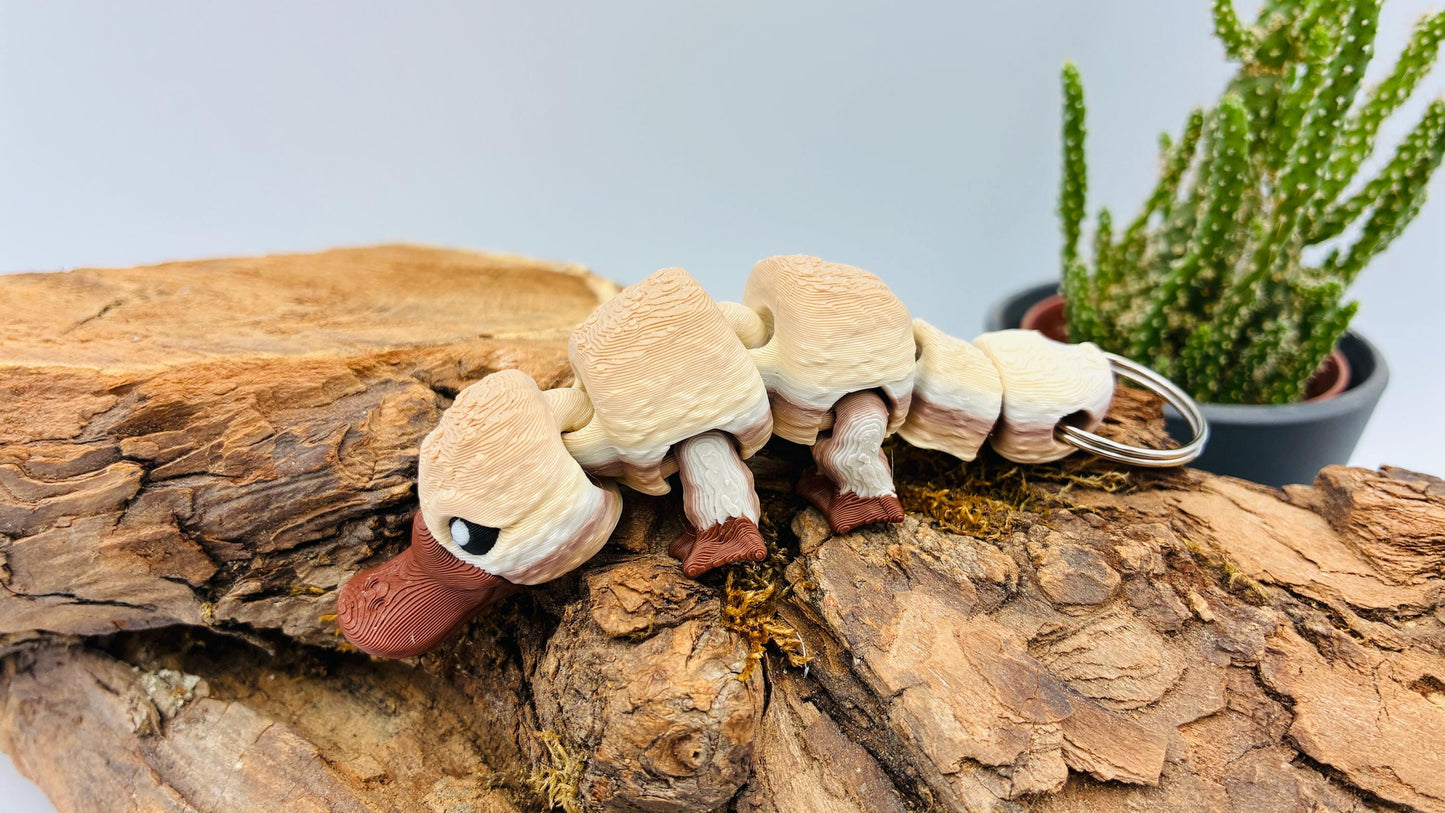 Schnabeltier – 3D-gedruckt | bewegliche Figur in verschiedenen Größen oder als Schlüsselanhänger | Geschenkidee & Deko