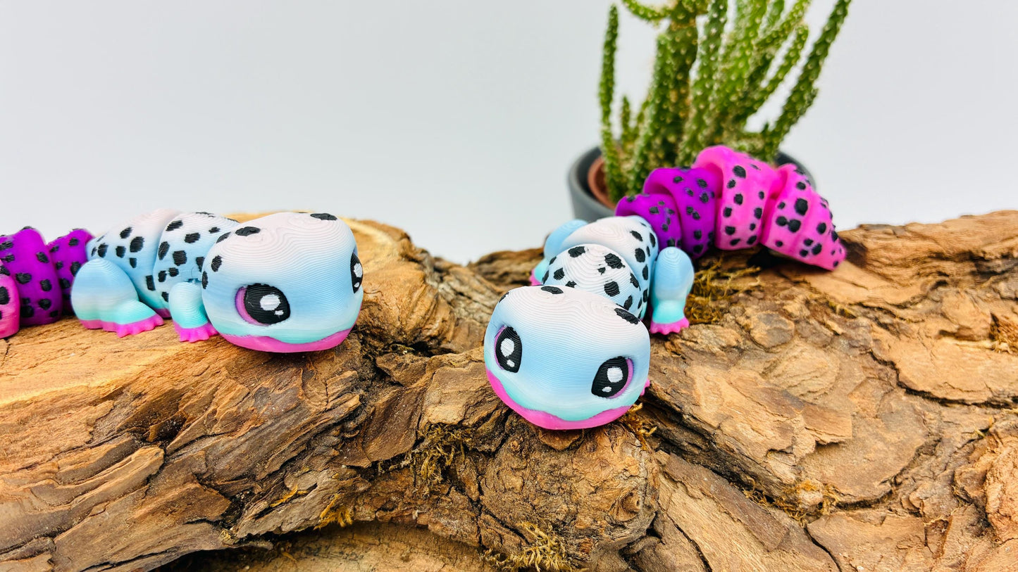 3D-gedruckter beweglicher Gecko – handgemachte Reptilienfigur, niedriges Haustier-Alternative, Geschenk & Deko