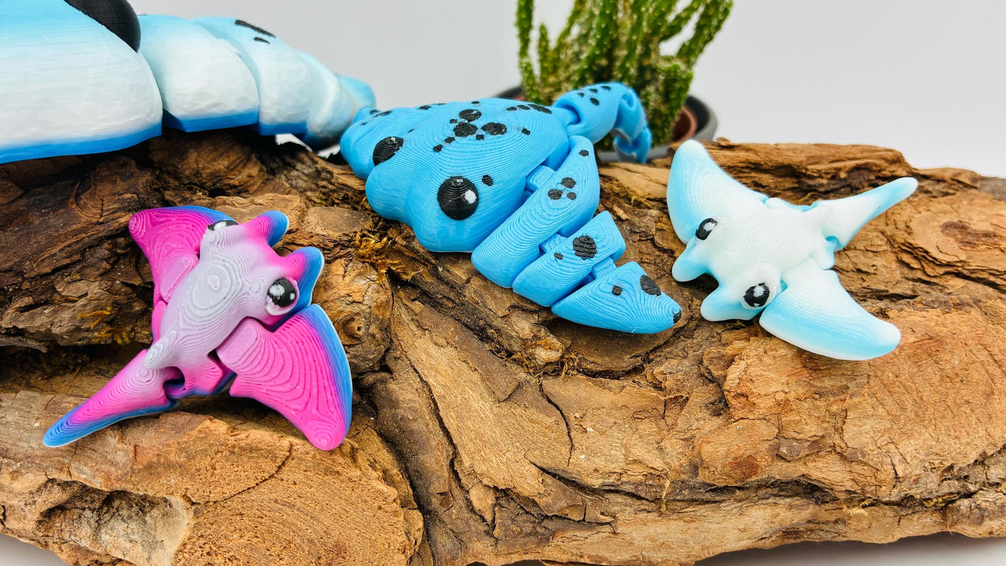 Niedlicher 3D-gedruckter Rochen – Perfekte Dekoration oder Geschenk!