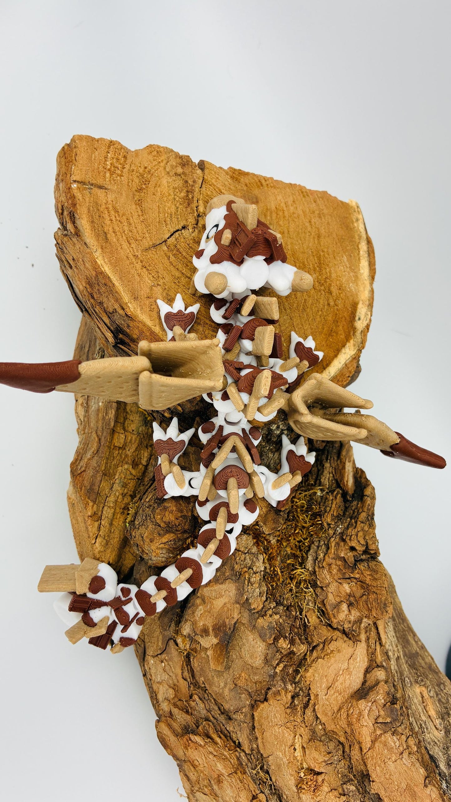 Beweglicher Baby S’mores Drache | 3D gedruckte Fantasyfigur | niedliches Drachenbaby | Geschenk für Fantasy- & Drachenfans