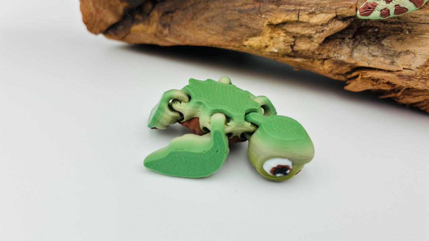 Bewegliche 3D-gedruckte Wasserschildkröte – inspiriert von „Squirt“-Stil / Findet Nemo Look – kleine Meeresschildkröte, handgemacht