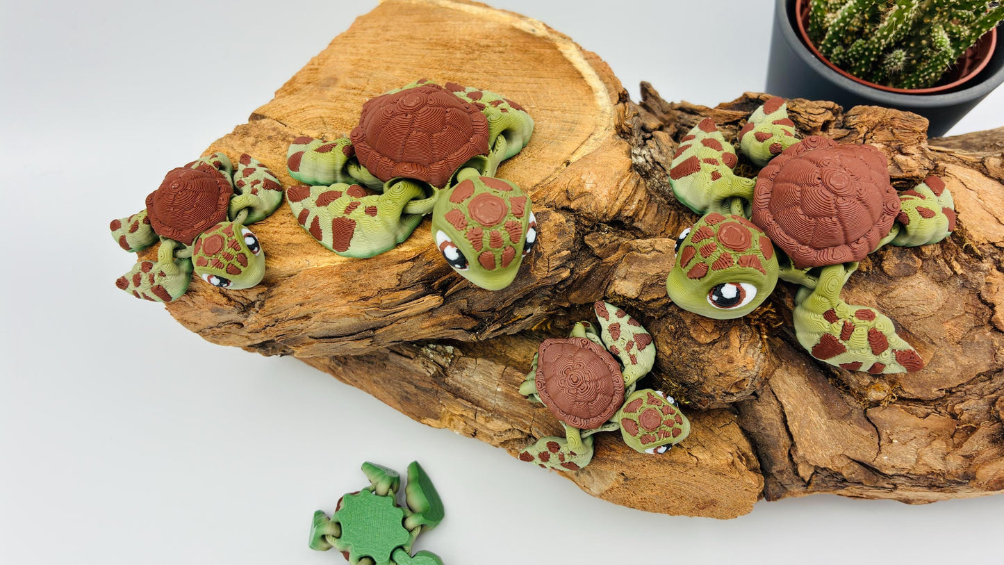 Bewegliche 3D-gedruckte Wasserschildkröte – inspiriert von „Squirt“-Stil / Findet Nemo Look – kleine Meeresschildkröte, handgemacht