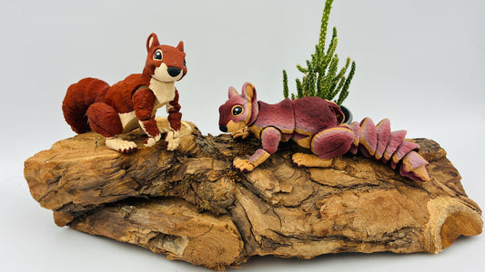 3D gedrucktes Eichhörnchen – voll beweglich & posierbar | Herbstliche Farbverläufe | Handgefertigtes Deko-Tier | Geschenkidee Herbst