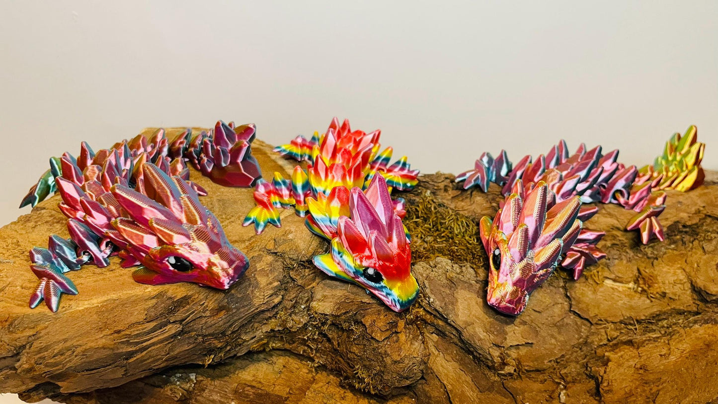 3D-gedruckter Edelstein-Drache – Beweglich & Magisch! (Optional mit Ei)