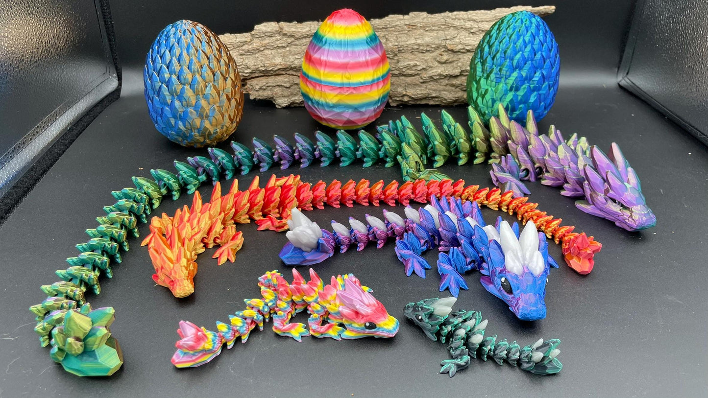 3D-gedruckter Edelstein-Drache – Beweglich & Magisch! (Optional mit Ei)