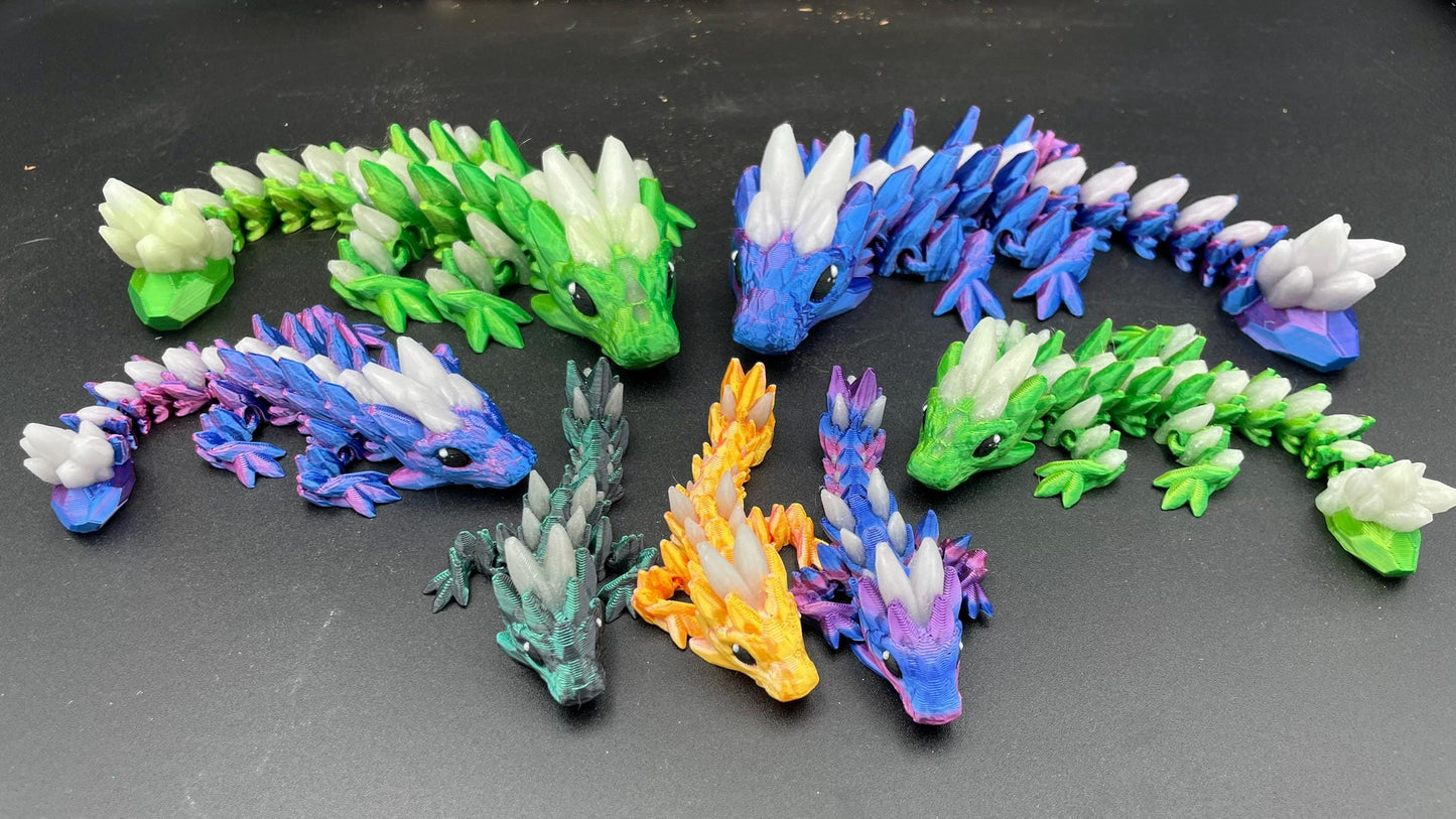 3D-gedruckter Edelstein-Drache – Beweglich & Magisch! (Optional mit Ei)
