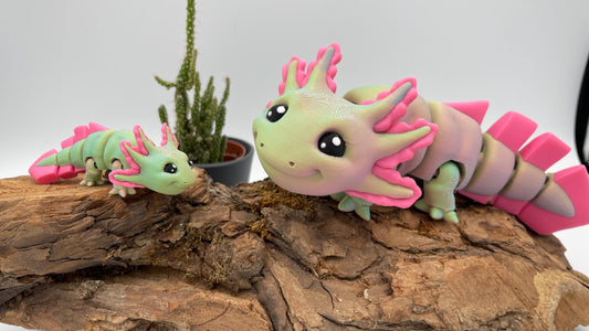 Axolotl | Flexi 3D Druck | opt. Nachtleuchtend