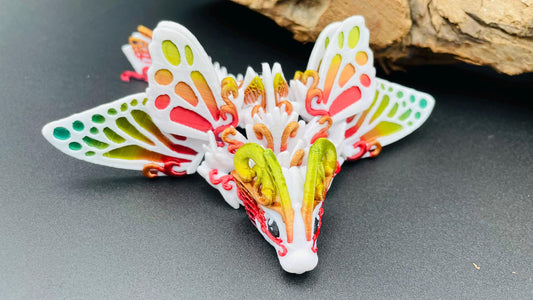 Baby Butterfly Dragon mit Monarch Flügel – Beweglicher 3D-gedruckter Drache