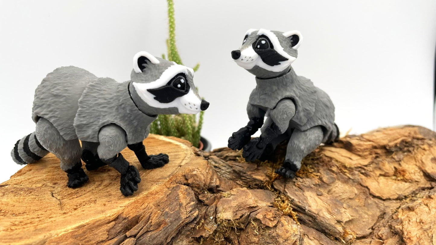 Flexi Waschbär – Bewegliche 3D-gedruckte Figur | Dekoration & Sammlerstück