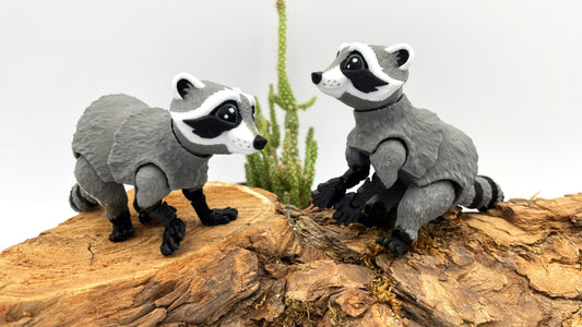 Flexi Waschbär – Bewegliche 3D-gedruckte Figur | Dekoration & Sammlerstück