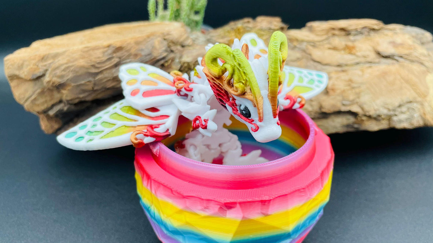 Baby Butterfly Dragon mit Monarch Flügel – Beweglicher 3D-gedruckter Drache